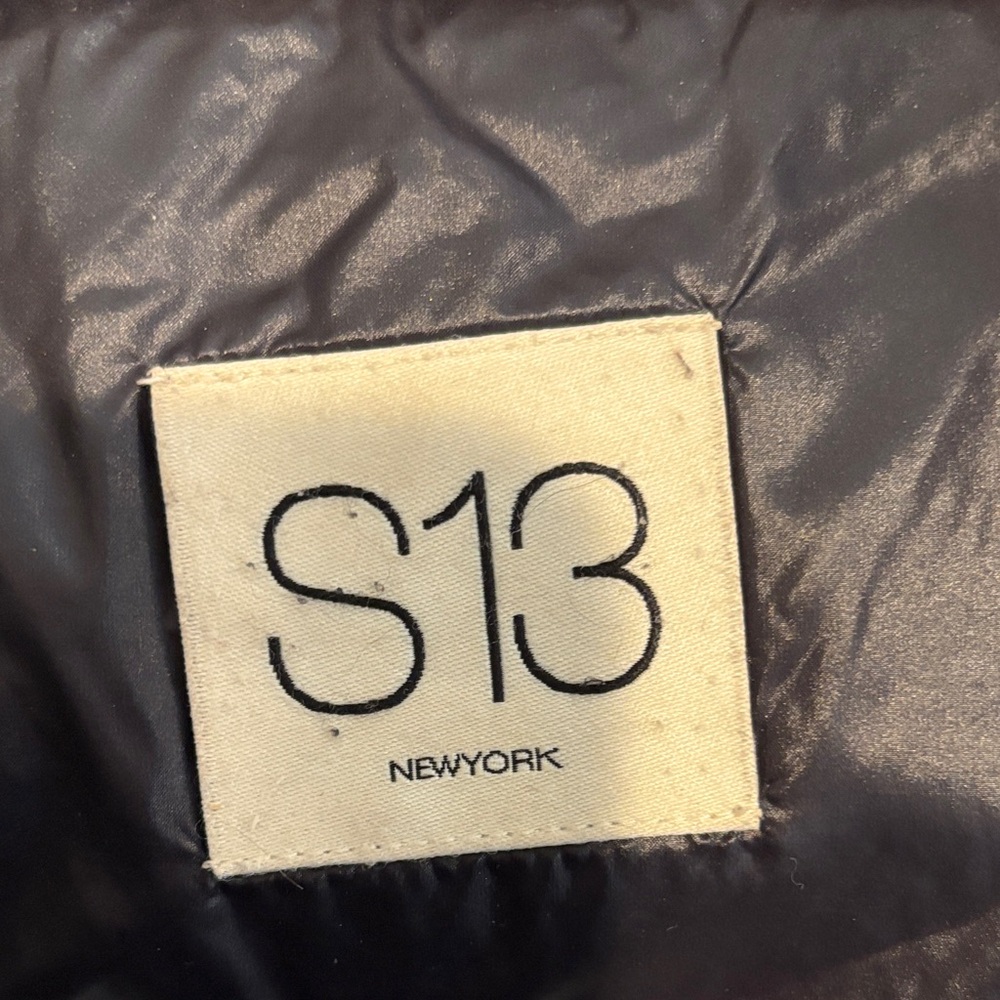 S13 Black Puffer Jacket with Faux Fur Hood - Picture 2 of 7